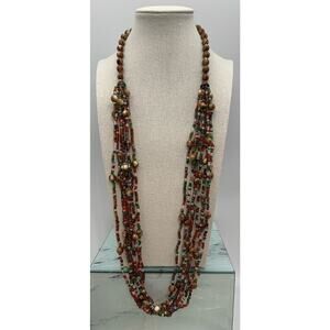 Multi Colored And Multi Layered Boho Seed Bead Necklace
